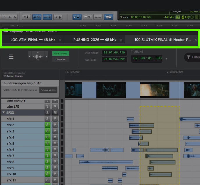 Multiple sessions
