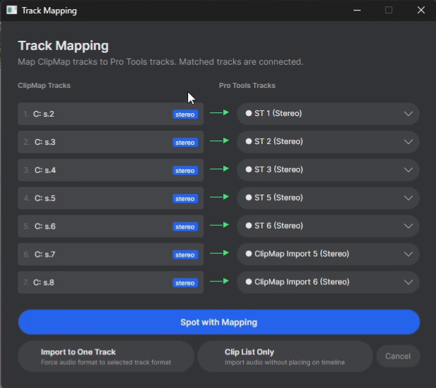 Smart track mapping